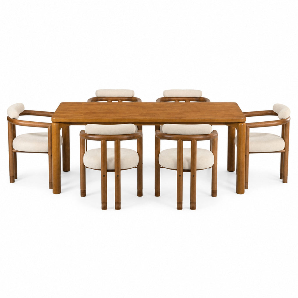 7-Piece Dining Table Set for 6, 70"