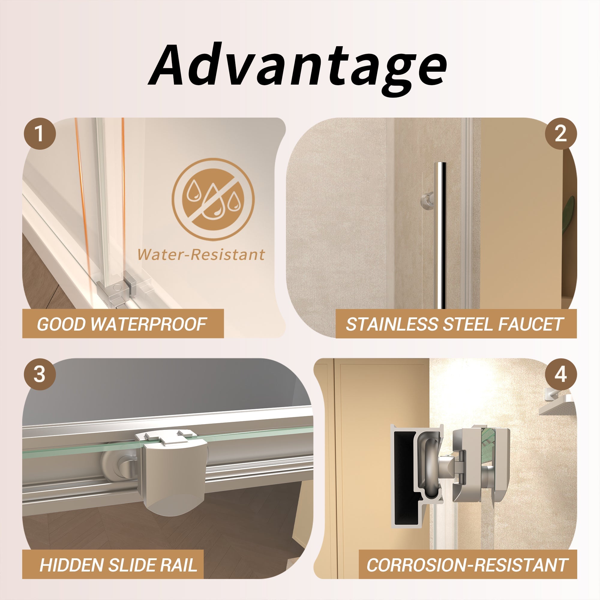 60" Width x 72" Height Single Sliding Shower Door