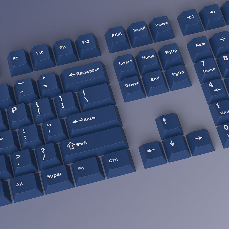 PBT Material Carved Height Two-tone Blue Key Cap