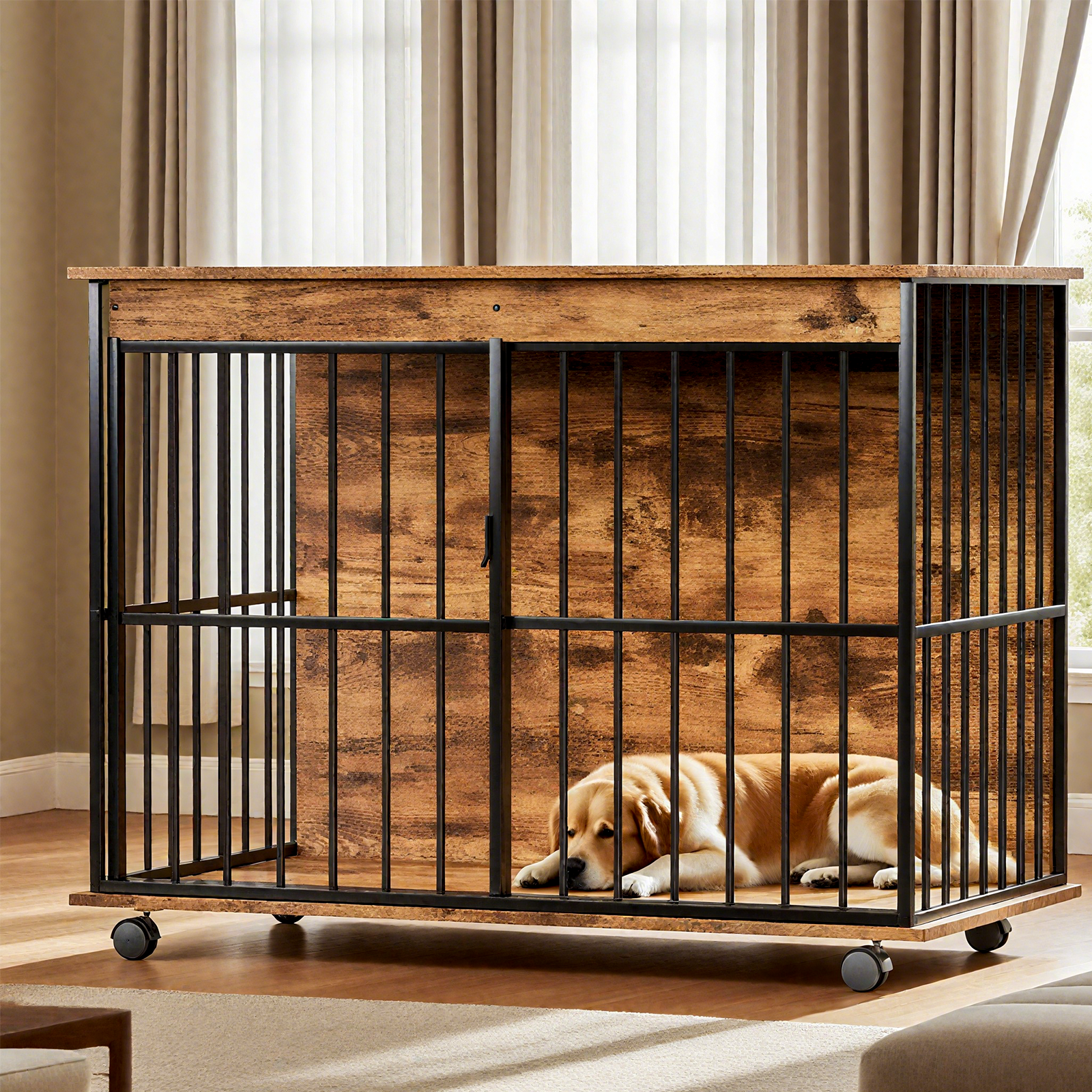 Wooden Dog Crate Furniture for Medium to Large Dogs