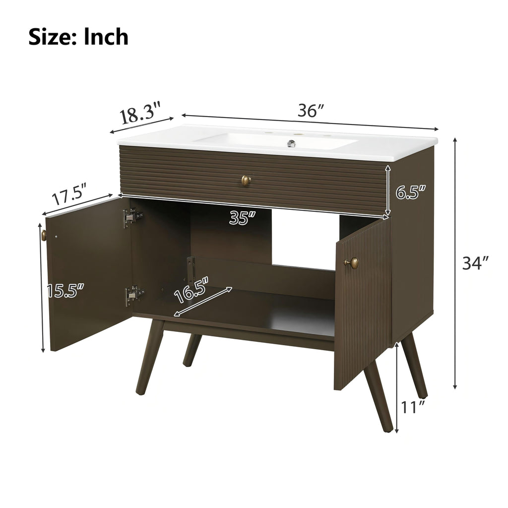 36" Luxury Striped Bathroom Vanity