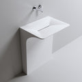 Modern Wall-Mounted Solid Surface Pedestal Sink