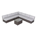 6-Person Wicker Outdoor Seating Group with Cushions