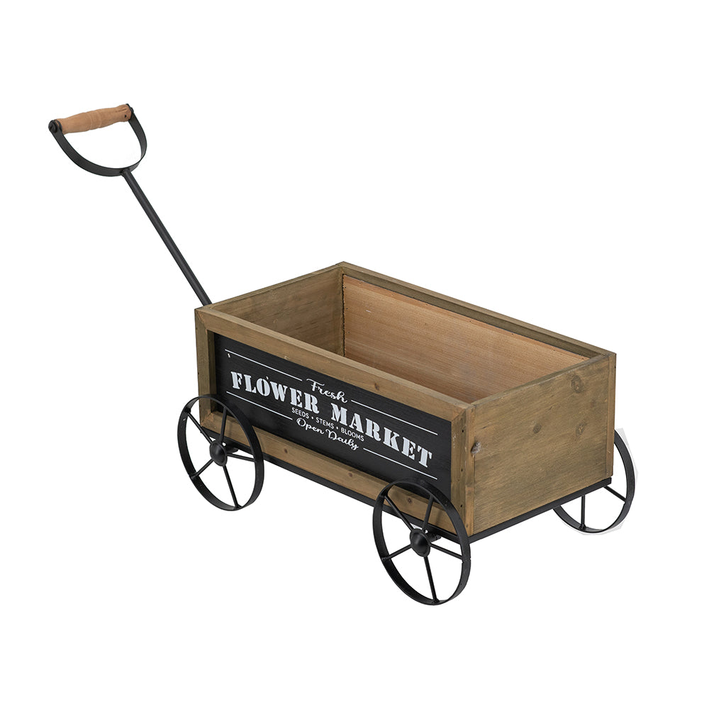 Rustic Wooden Wagon Planter