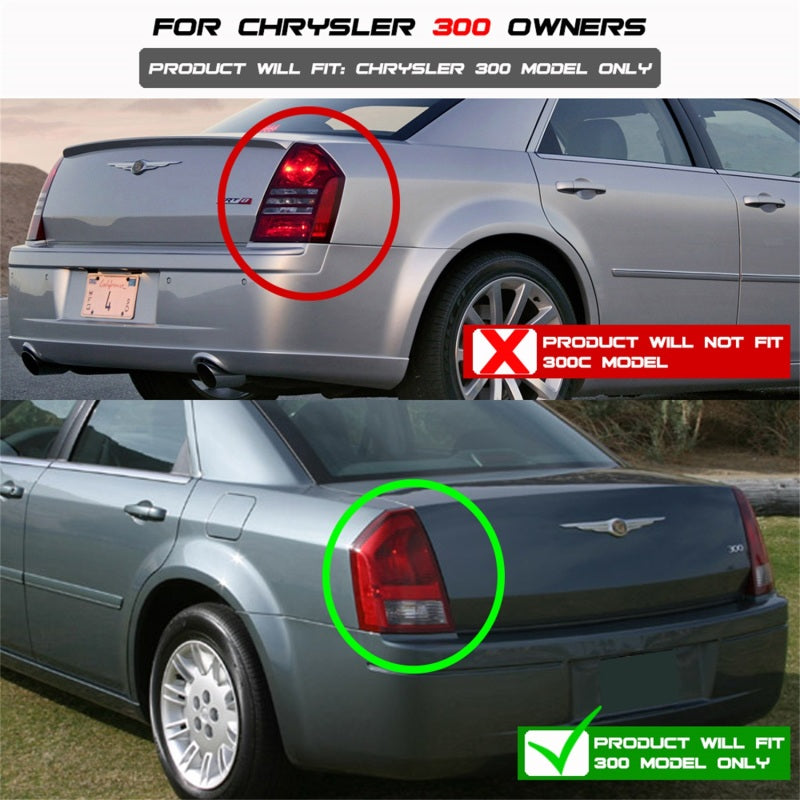 Spyder Chrysler 300 05-07 LED Tail Lights Smoke ALT-YD-CHR305-LED-SM 5001665