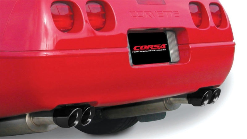 Corsa 92-95 Chevrolet Corvette C4 5.7L V8 LT1 Sport Cat-Back Exhaust w/ Twin 3.5in Black Tips 14116BLK