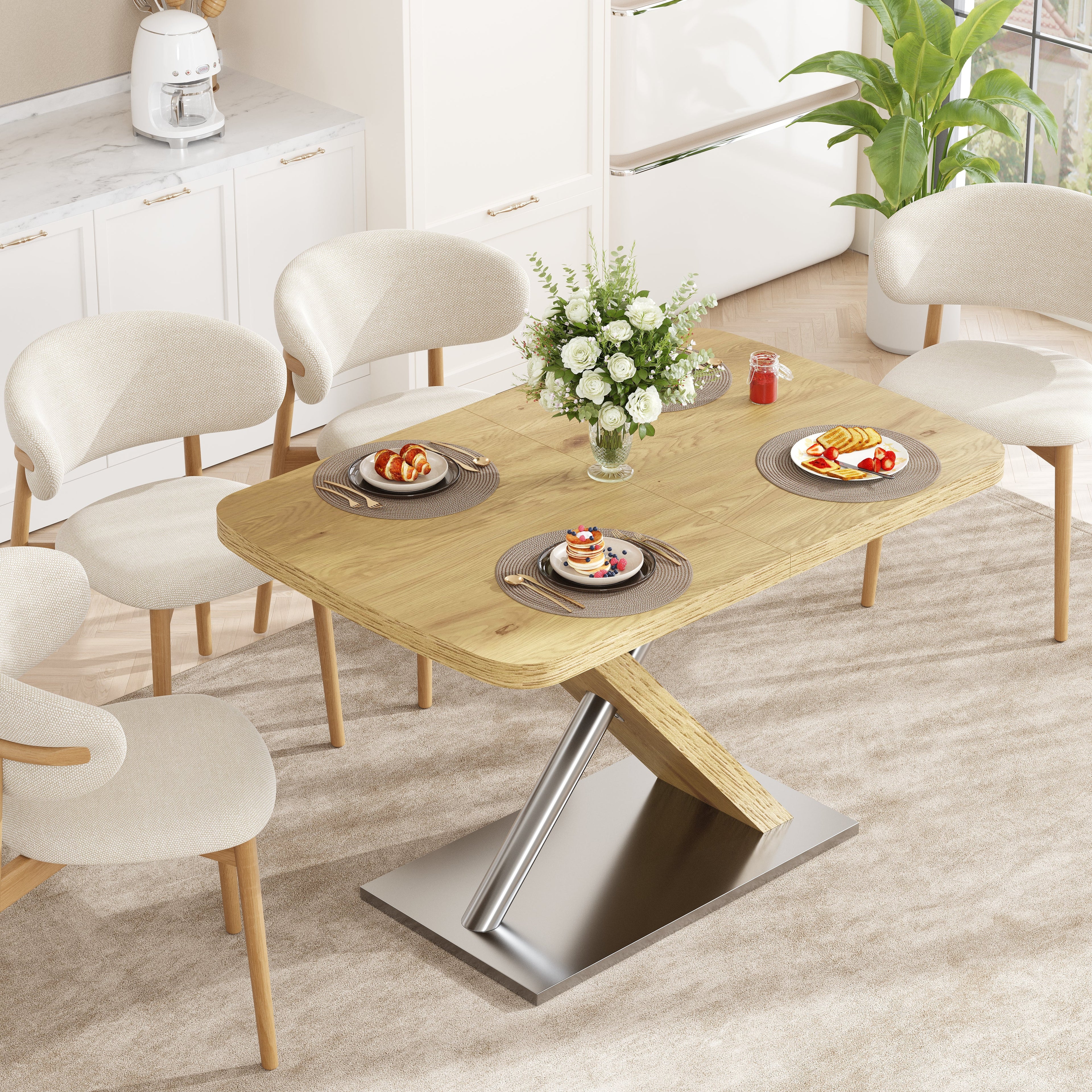 47.25 "-63" Dining Table - Original Wood Color