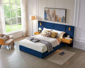 King Size Velvet Bed Frame with Vertical Channel Tufted Wingback Headboard