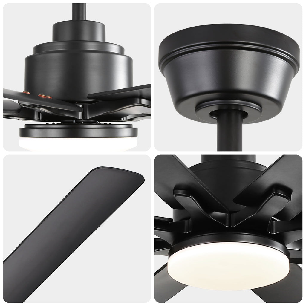 Modern 52-Inch Smart Ceiling Fan With Light