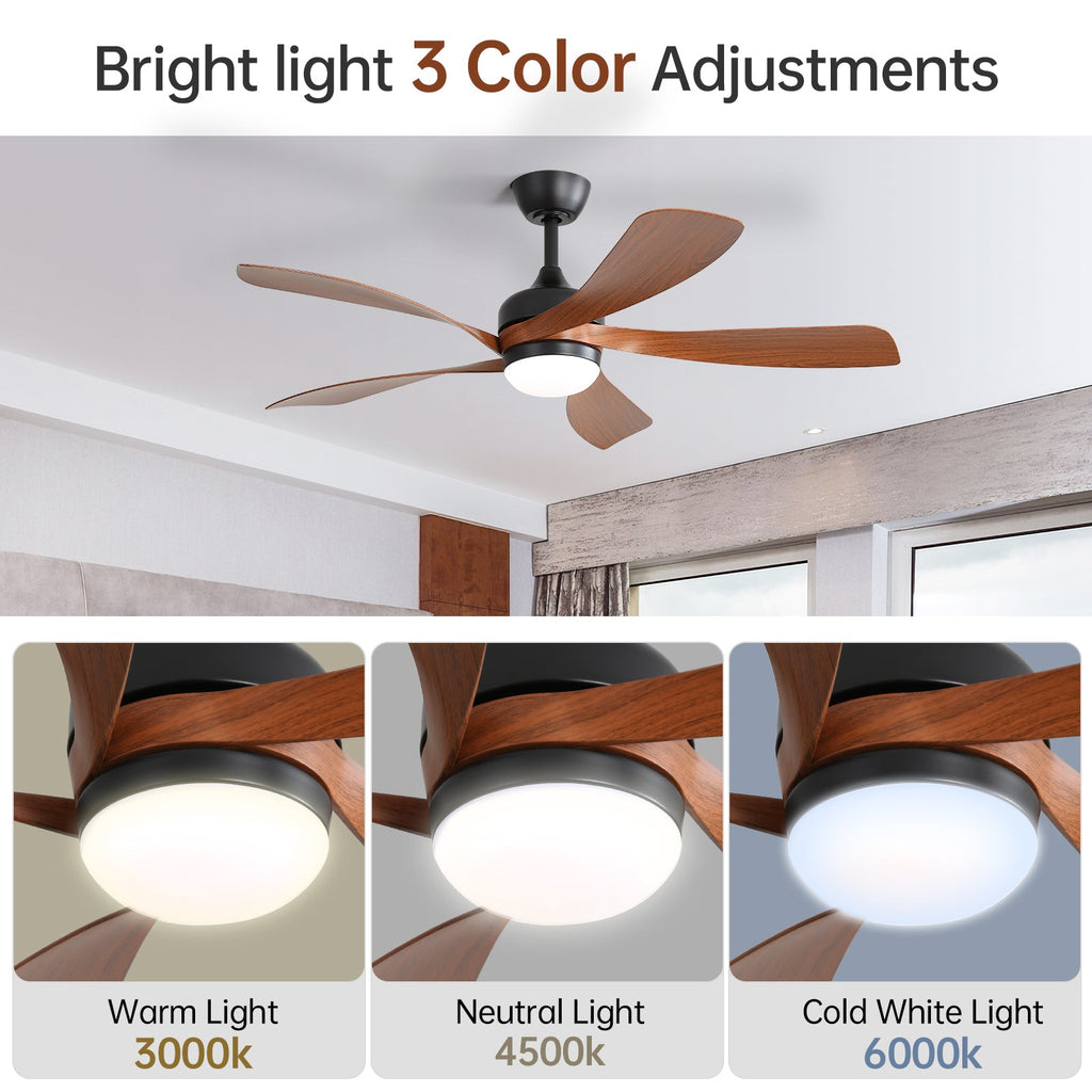 45 Inch Matte Ceiling Fan with LED Light