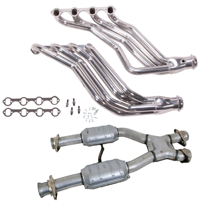 BBK 79-93 Ford Mustang 5.0L 1-3/4 Long Tube Headers w/High Flow Catted X-Pipe (Silver Ceramic) 15943