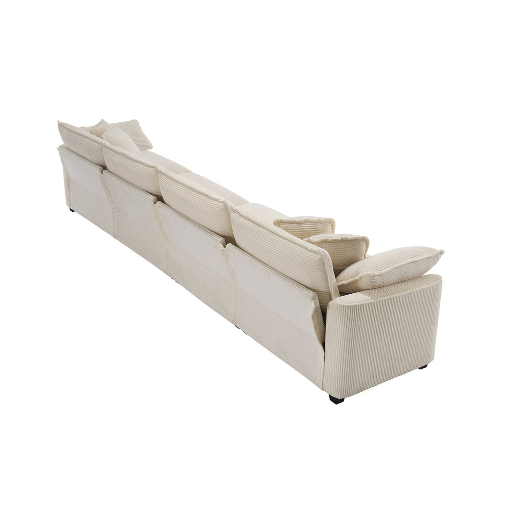 Modern Upholstered 4 Seater Fabric Sofa