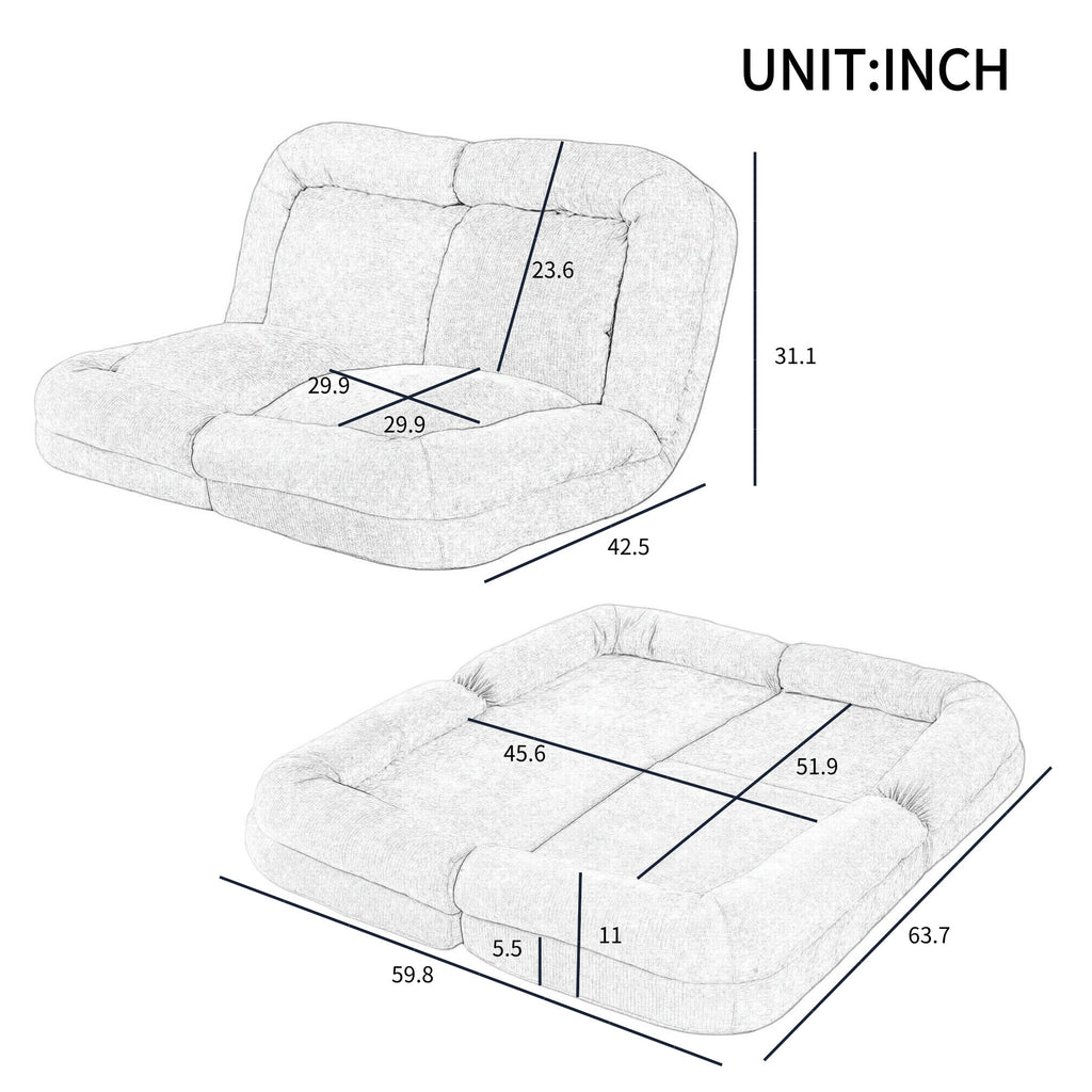 Convertible Fold-Out Double Sofa Bed
