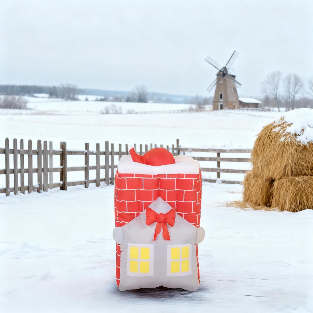 7Ft Christmas Inflatable Santa in Chimney Up and Down