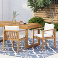 Outdoor Dining Chairs Set of 2 with Acacia Wood Frame