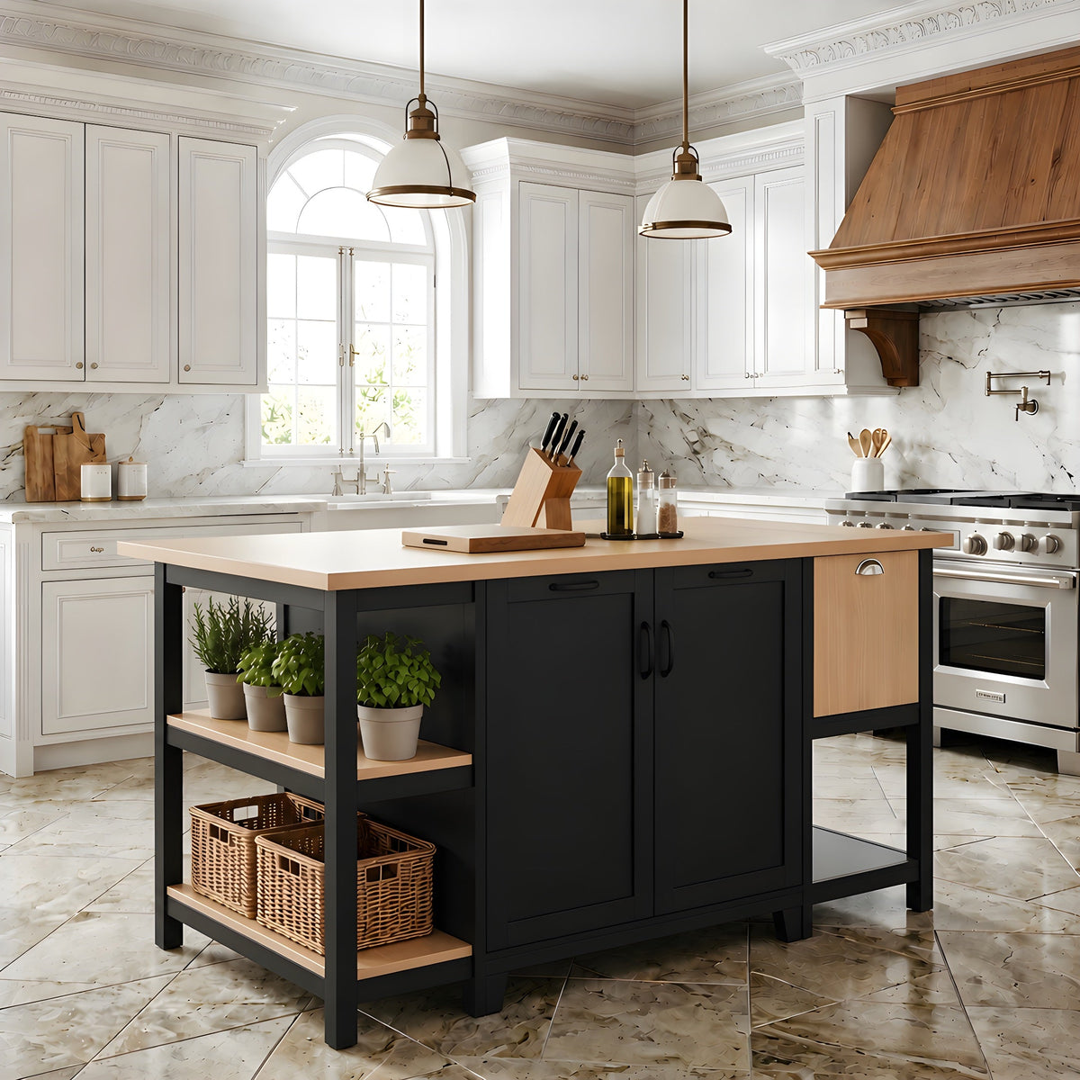 58" Freestanding Kitchen Island