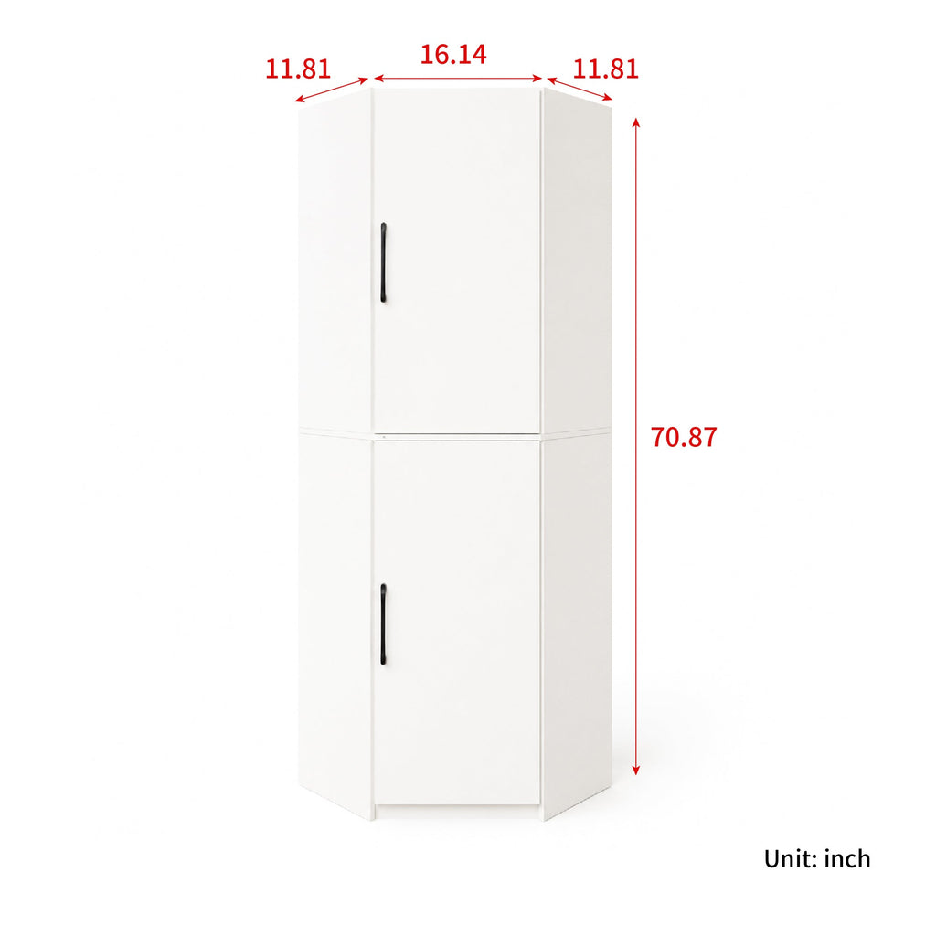 White Corner Kitchen Pantry Cabinet