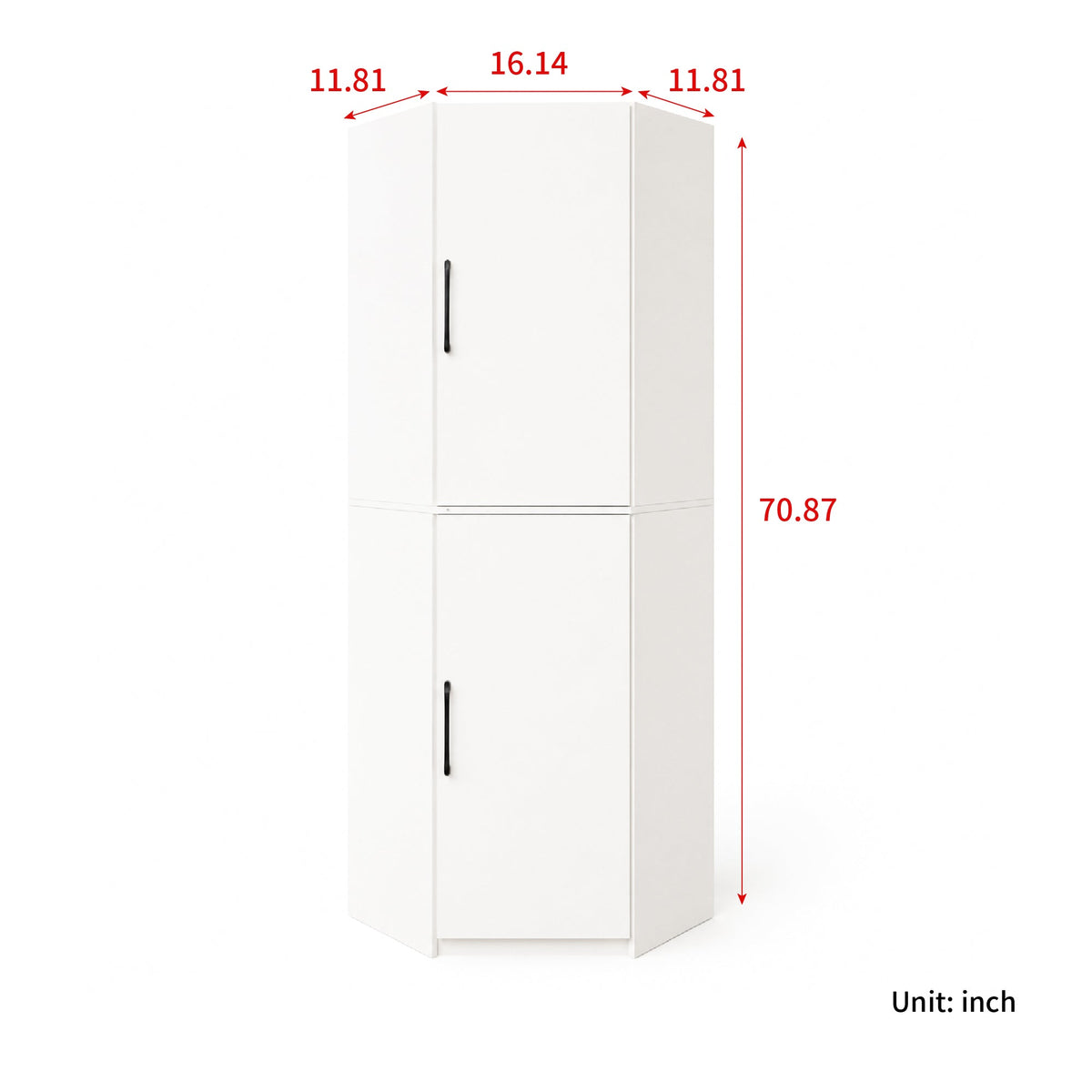 White Corner Kitchen Pantry Cabinet