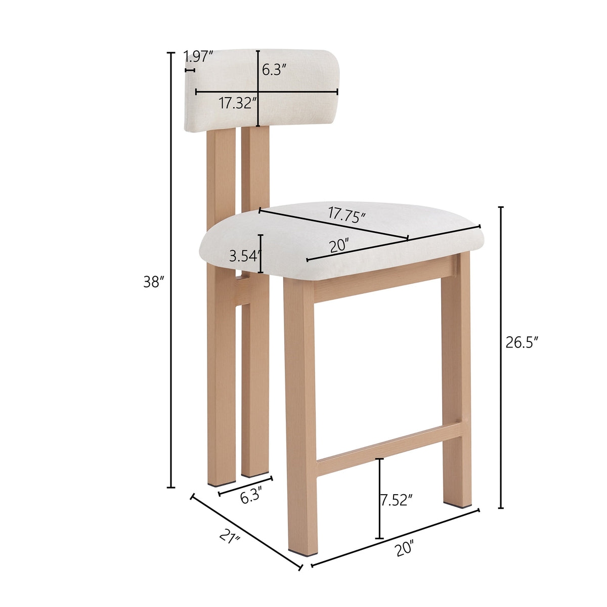 Stylish 26.5'' Round Stools with Low Back
