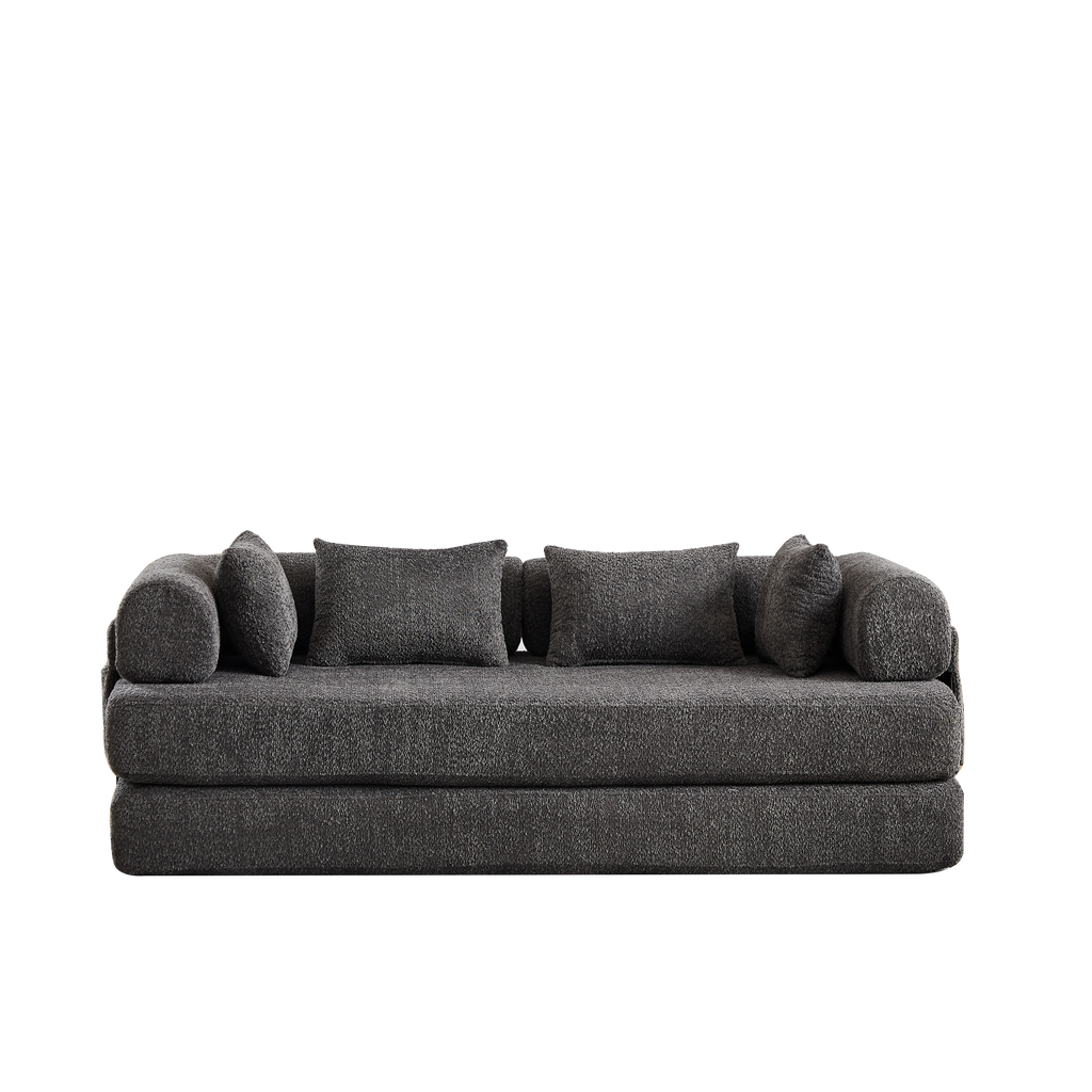 78.7-Inch Convertible Sleeper Sofa Bed with Cylindrical Pillow