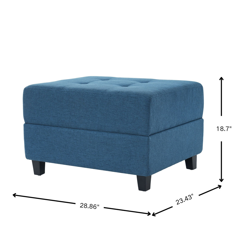 Navy Blue Tufted Ottoman