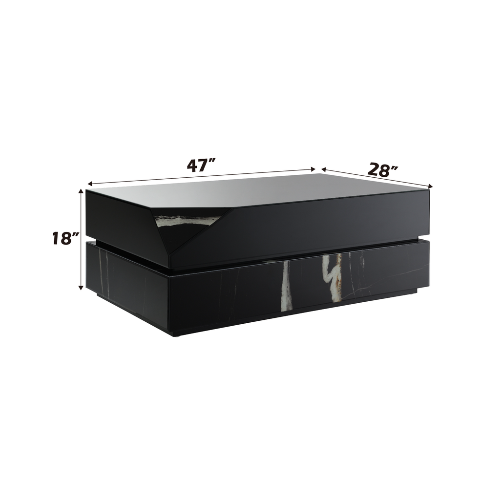 Wenona Black Mirrored Coffee Table