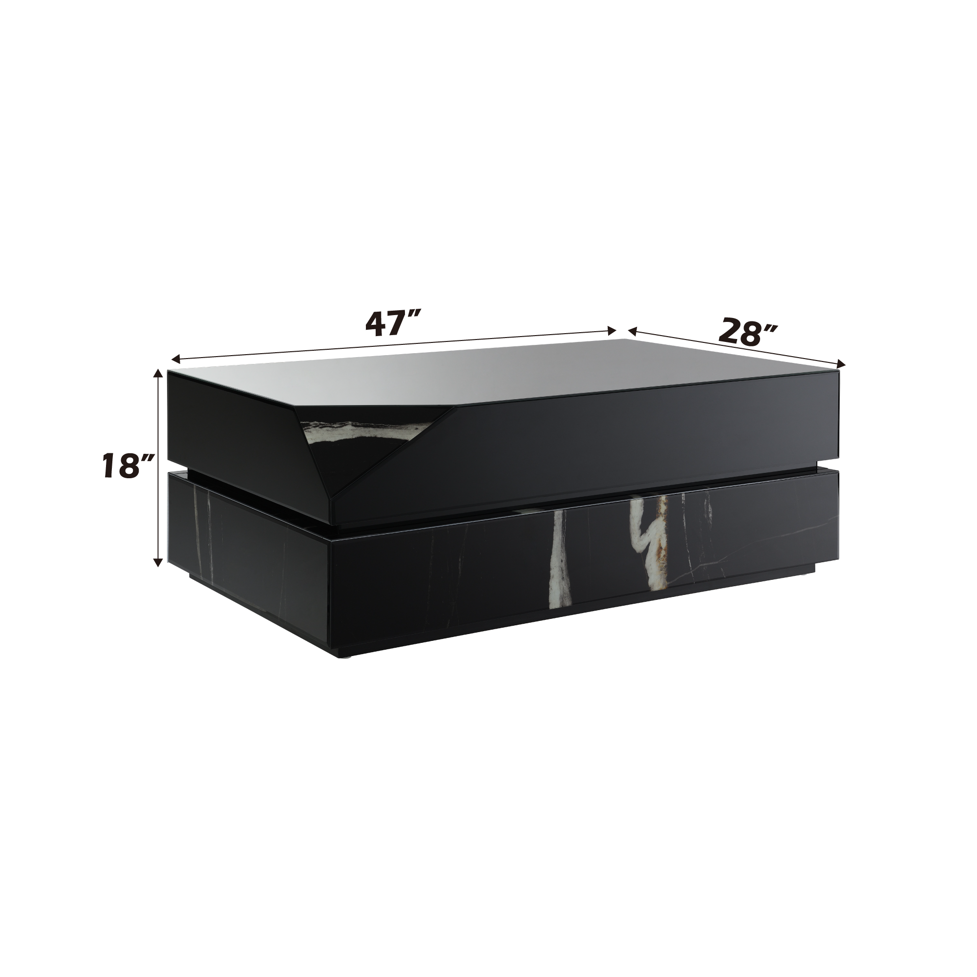 Wenona Black Mirrored Coffee Table