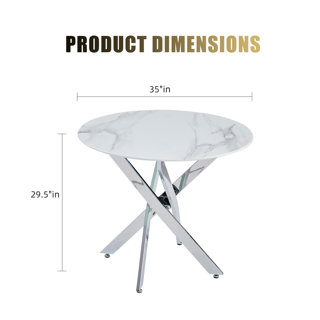 Modern Round Glass Dining Table