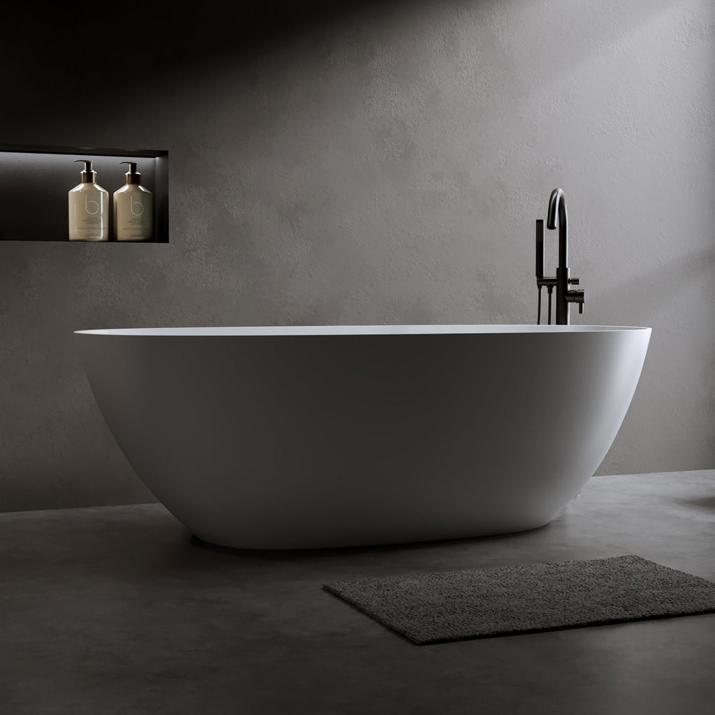61'' Freestanding Bathtub - Resin Stone Soaking Bathtub