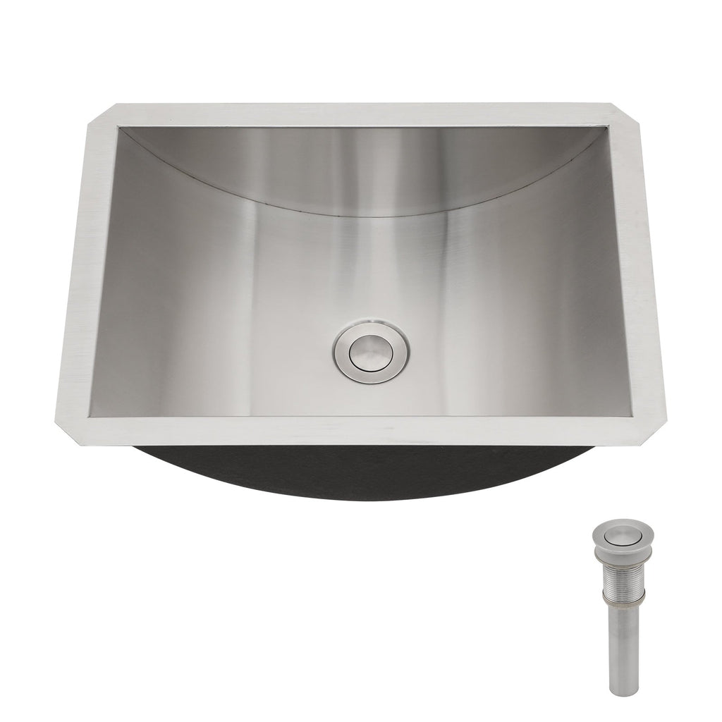 18"x13" Brushed Nickel Stainless Steel Undermount Bathroom Sink