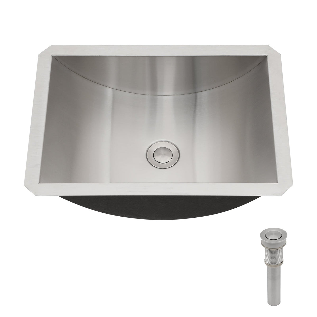 18"x13" Brushed Nickel Stainless Steel Undermount Bathroom Sink