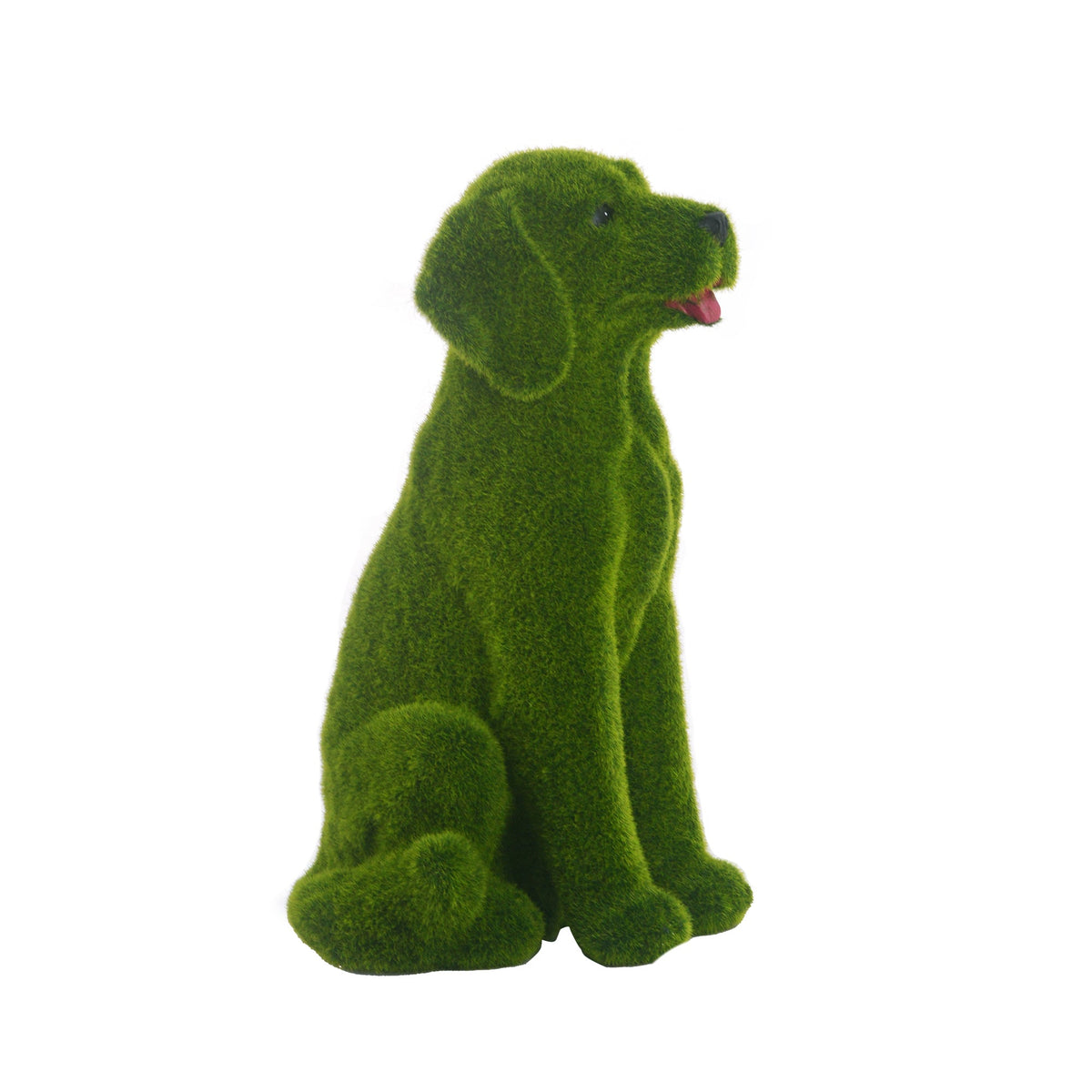 Flocked Dog Garden Statue - 13.78" Resin Figurine