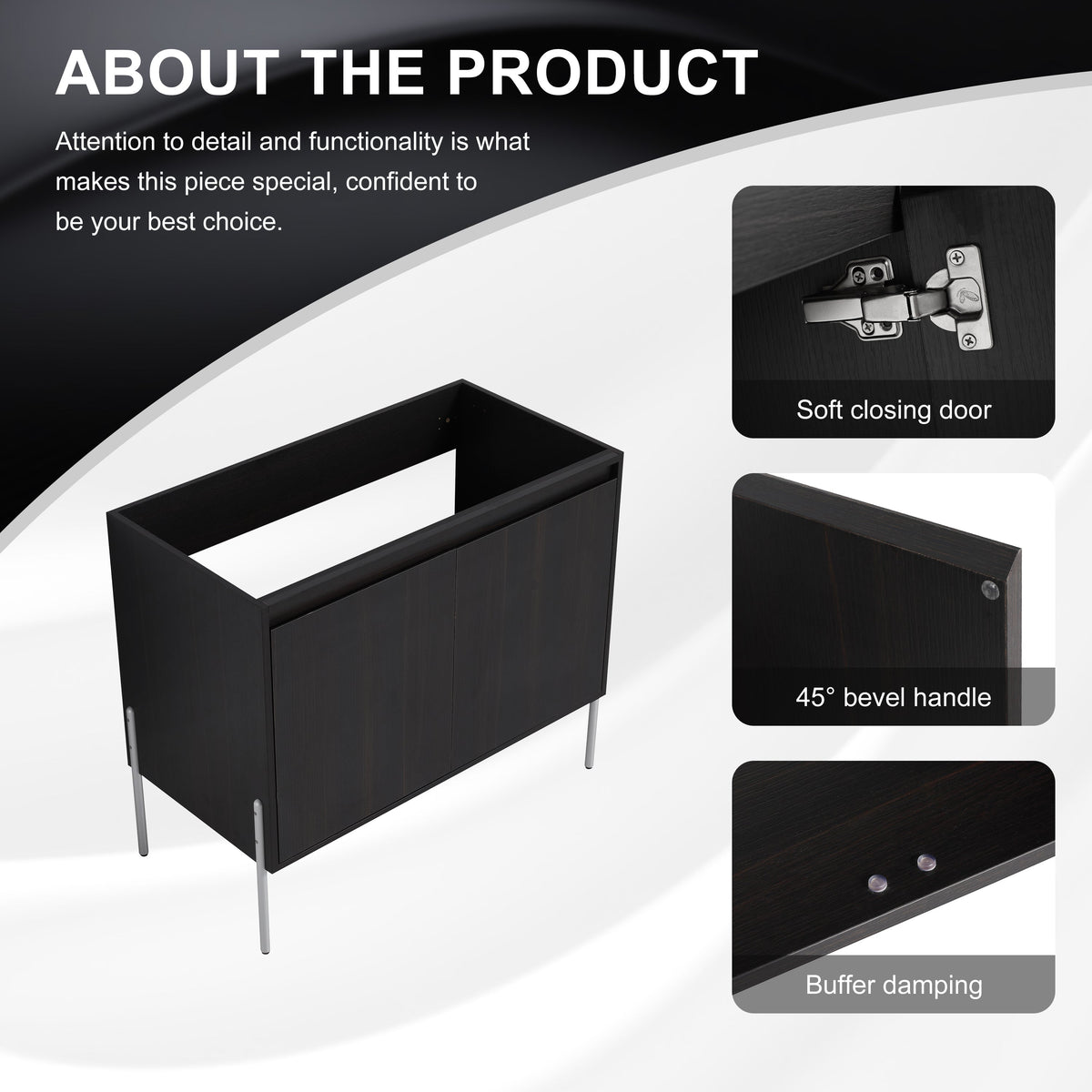 36" Freestanding Bathroom Vanity with Soft Closed Doors