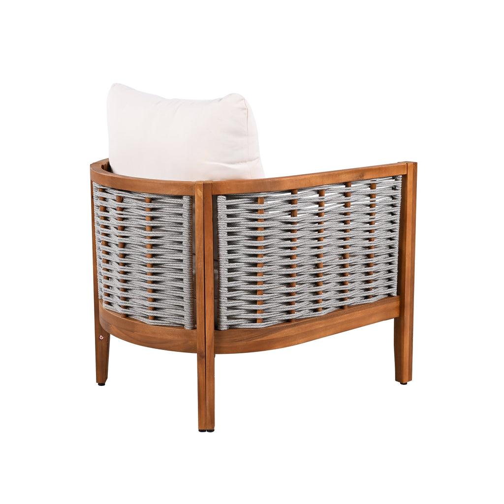 Outdoor Unique Tub Design Armchair with Woven Rope