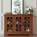 Spacious Size Sideboard with 3 Clear Tempered Glass Doors