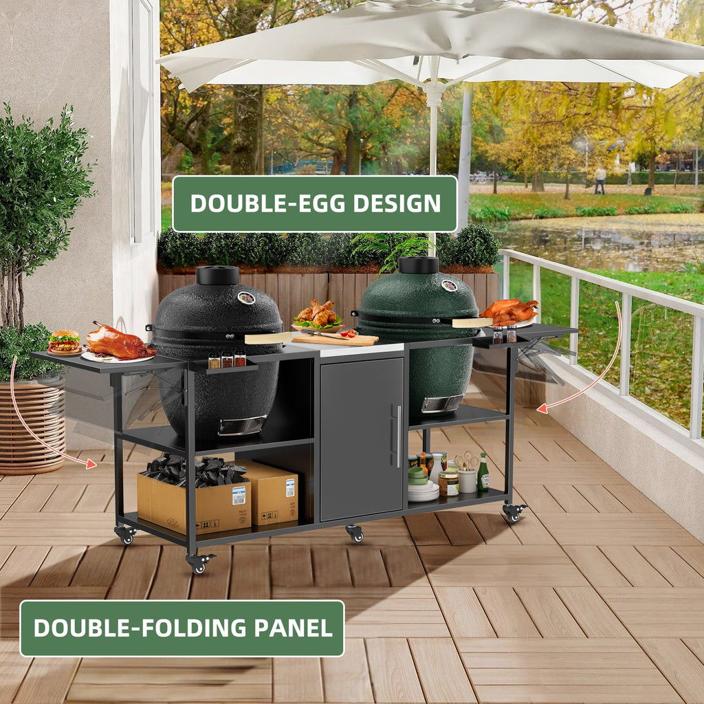 Outdoor Grill Cart for Two Big