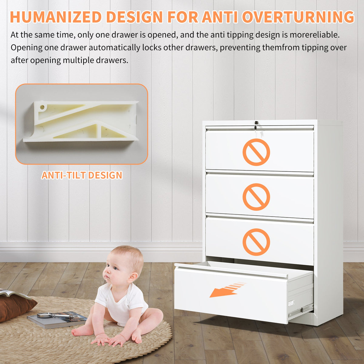 4 Drawer Lateral File Cabinet