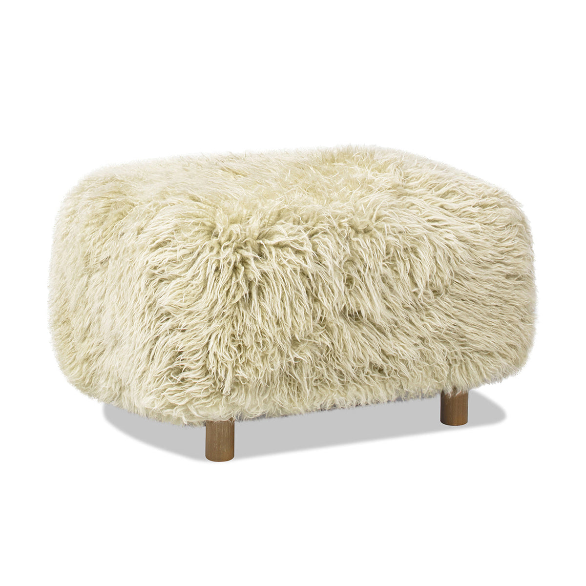 Enchante 24.5" New Zealand Sheepskin Rectangular Accent Ottoman