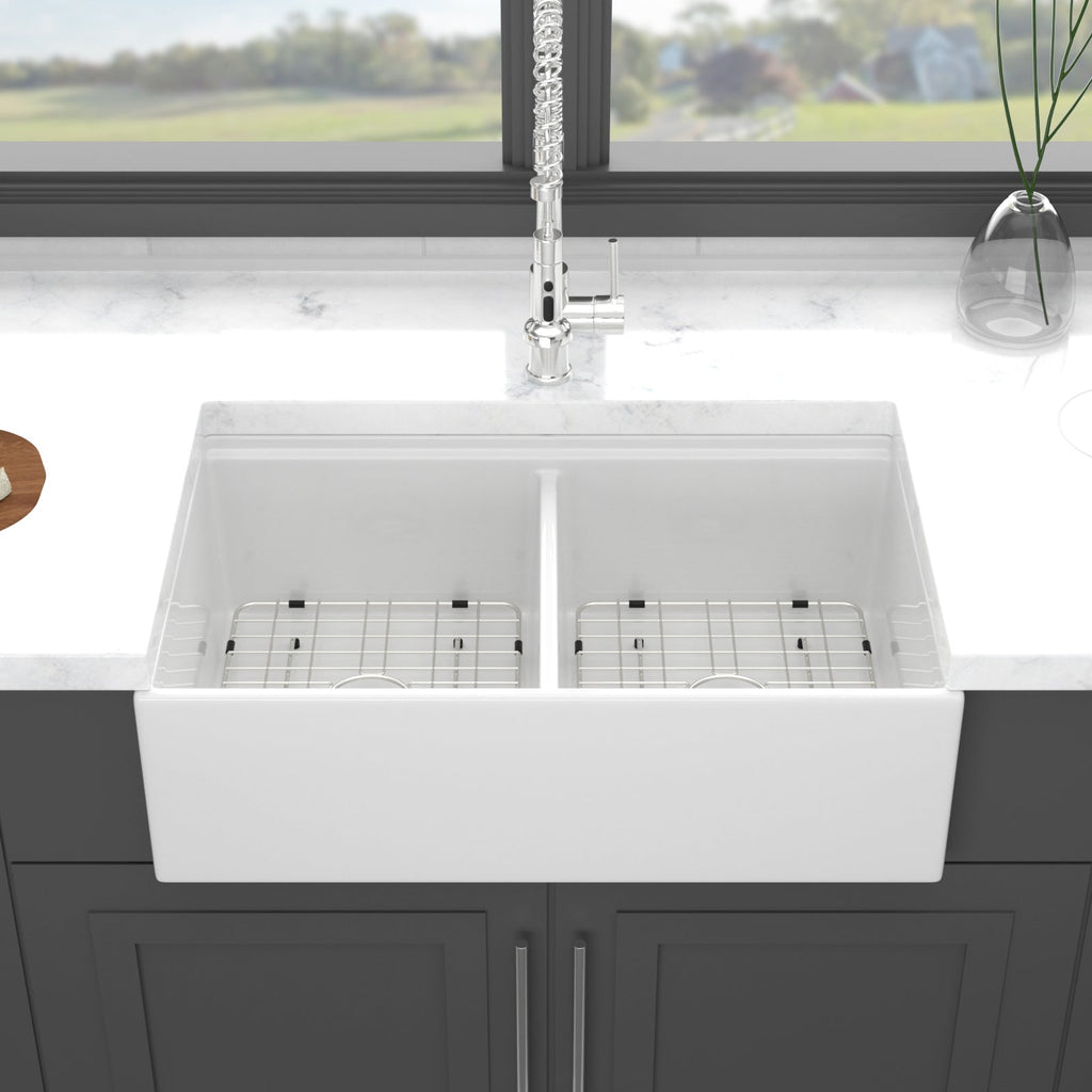 White Farmhouse Sink Workstation