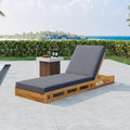 Lounge Chaise Set, Acacia Wood with Water-Resistant Lounge Cushions