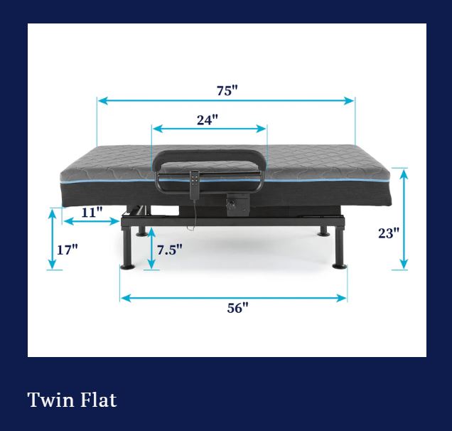 Twin Adjustable Sit to Stand Bed With Remote