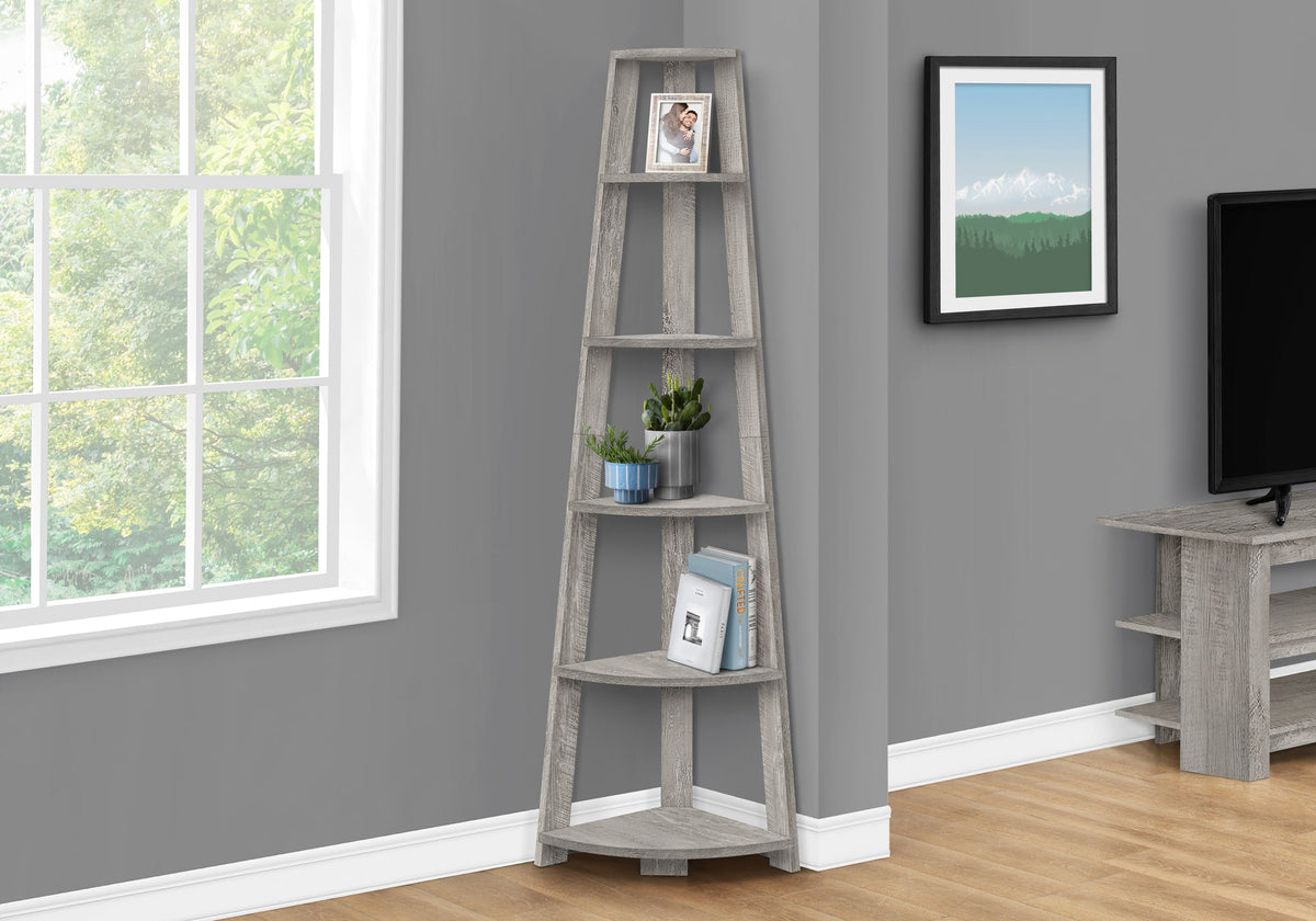 Corner 5 Tier Bookshelf - 72" Tall