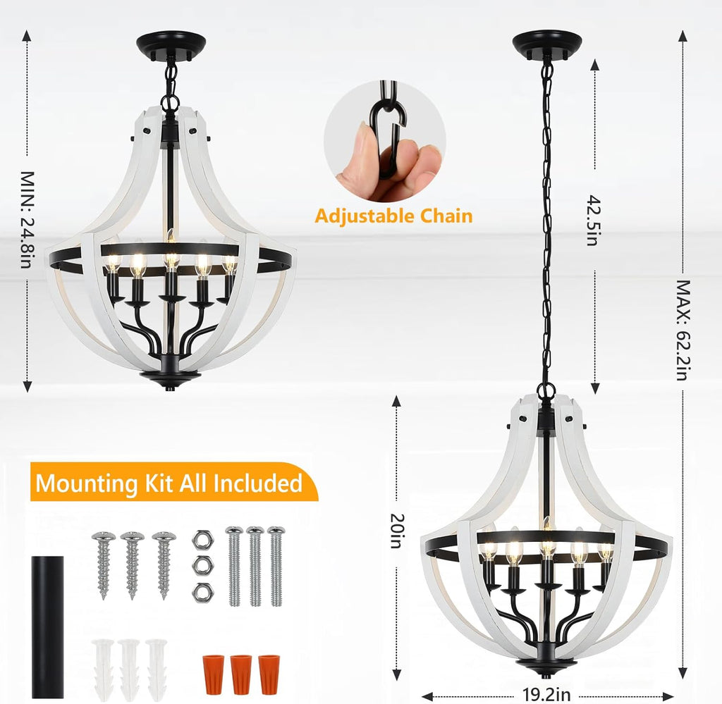 5-Light Farmhouse Chandelier