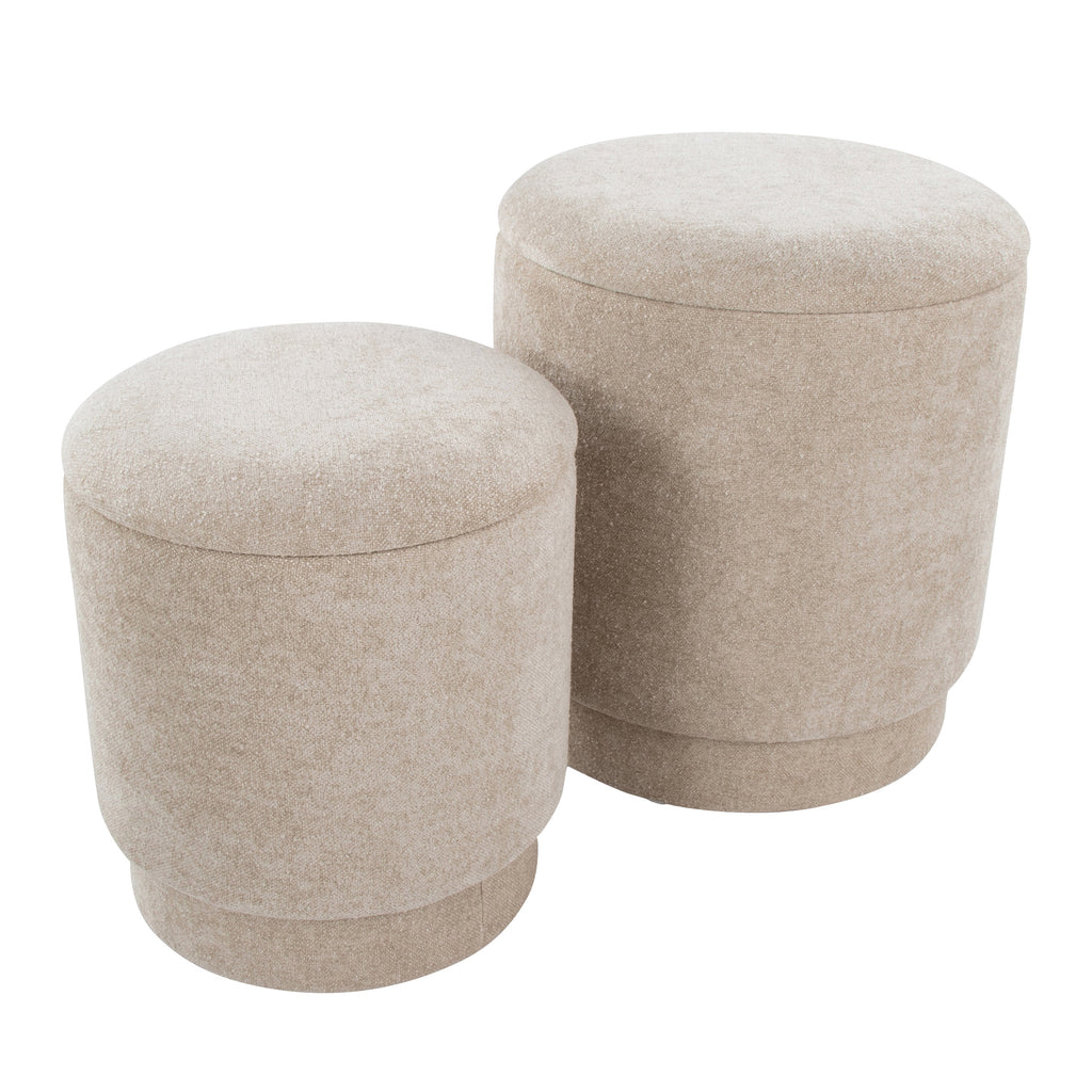 Upholstered Contemporary Ottoman Set