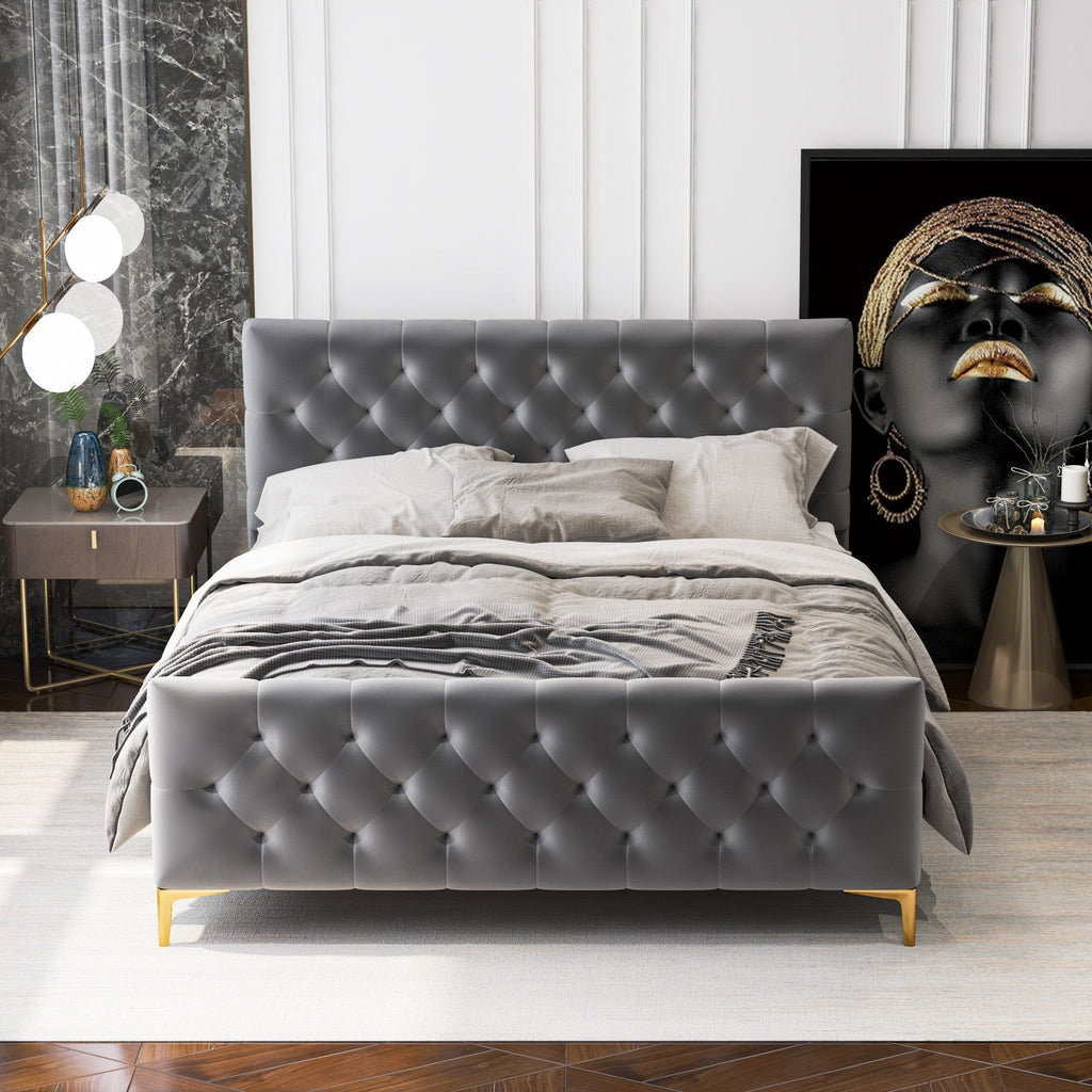 Bailey Dark Mid-Century Modern Platform Bed