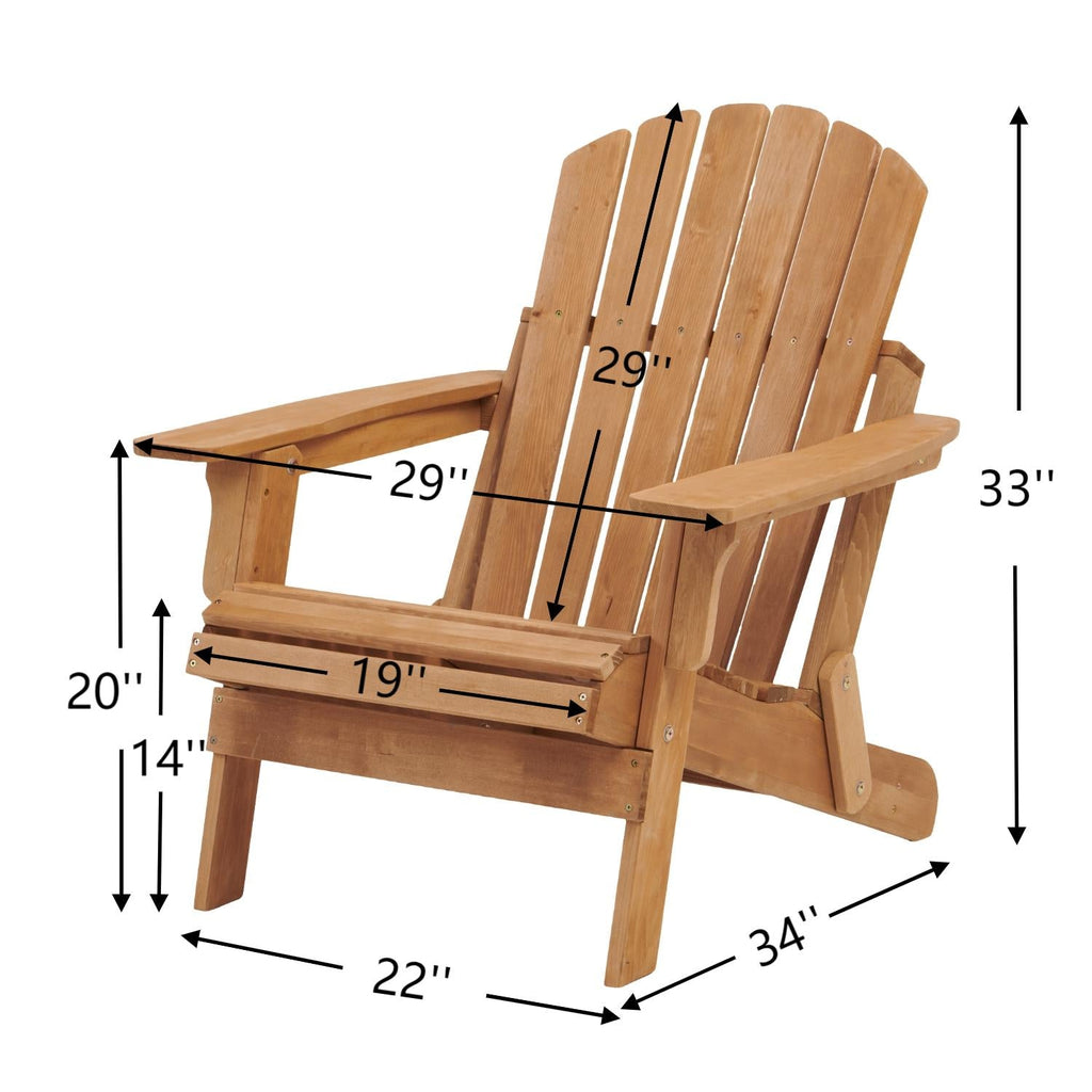 Oversize Wooden Outdoor Folding Adirondack Chair