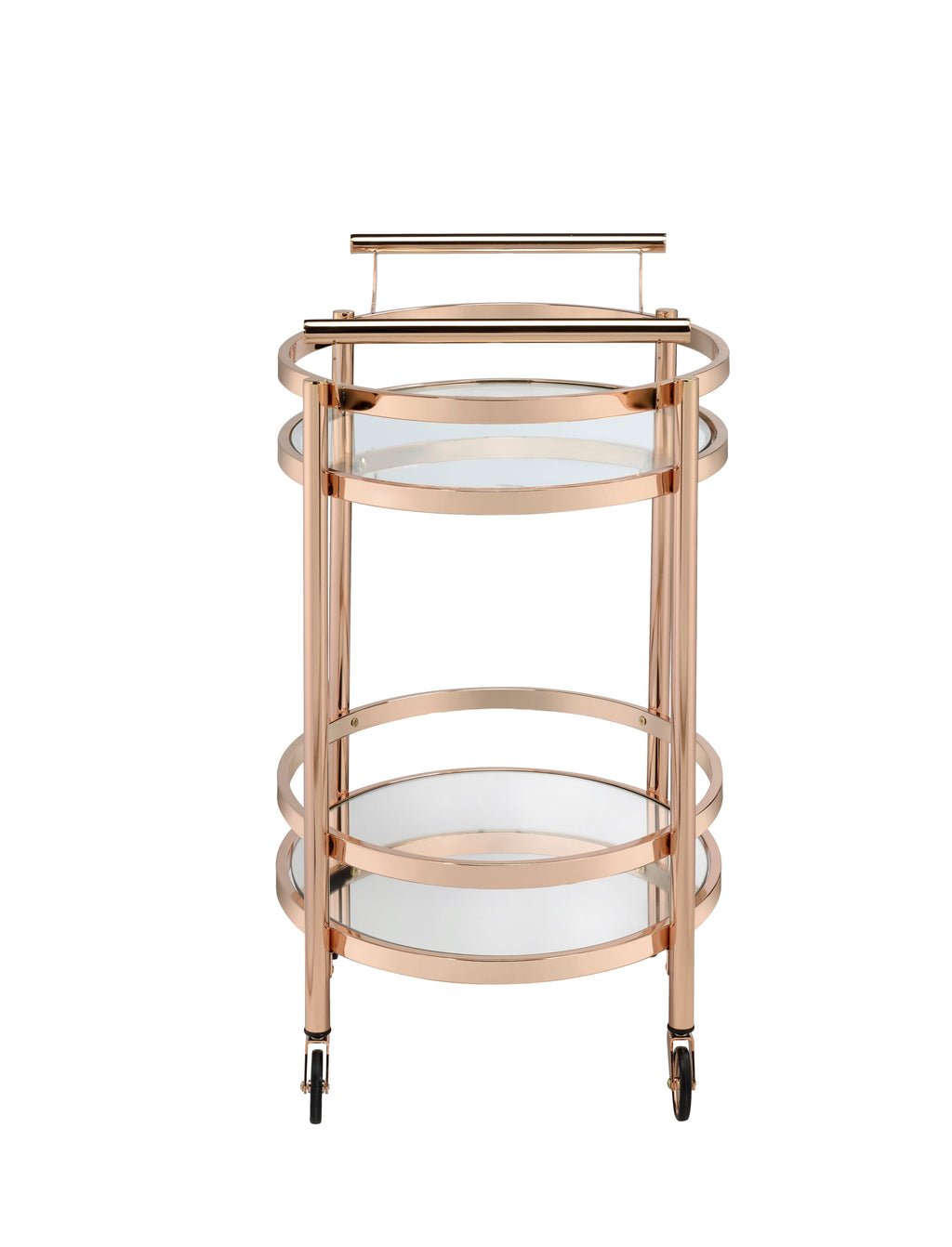 Lakelyn Clear Glass & Rose Serving Cart