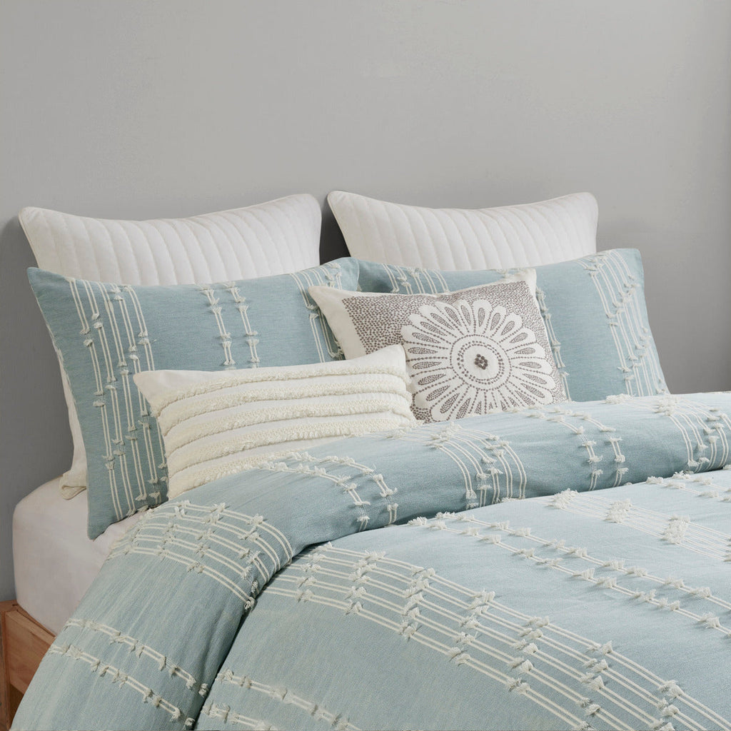 Full/Queen 3 Piece Cotton Jacquard Duvet Cover Set