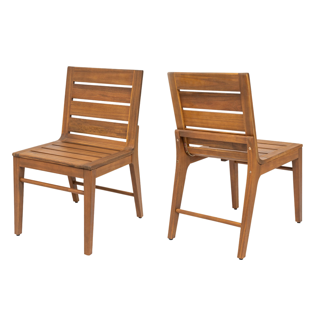 Outdoor Acacia Wood Dining Chair Set of 2
