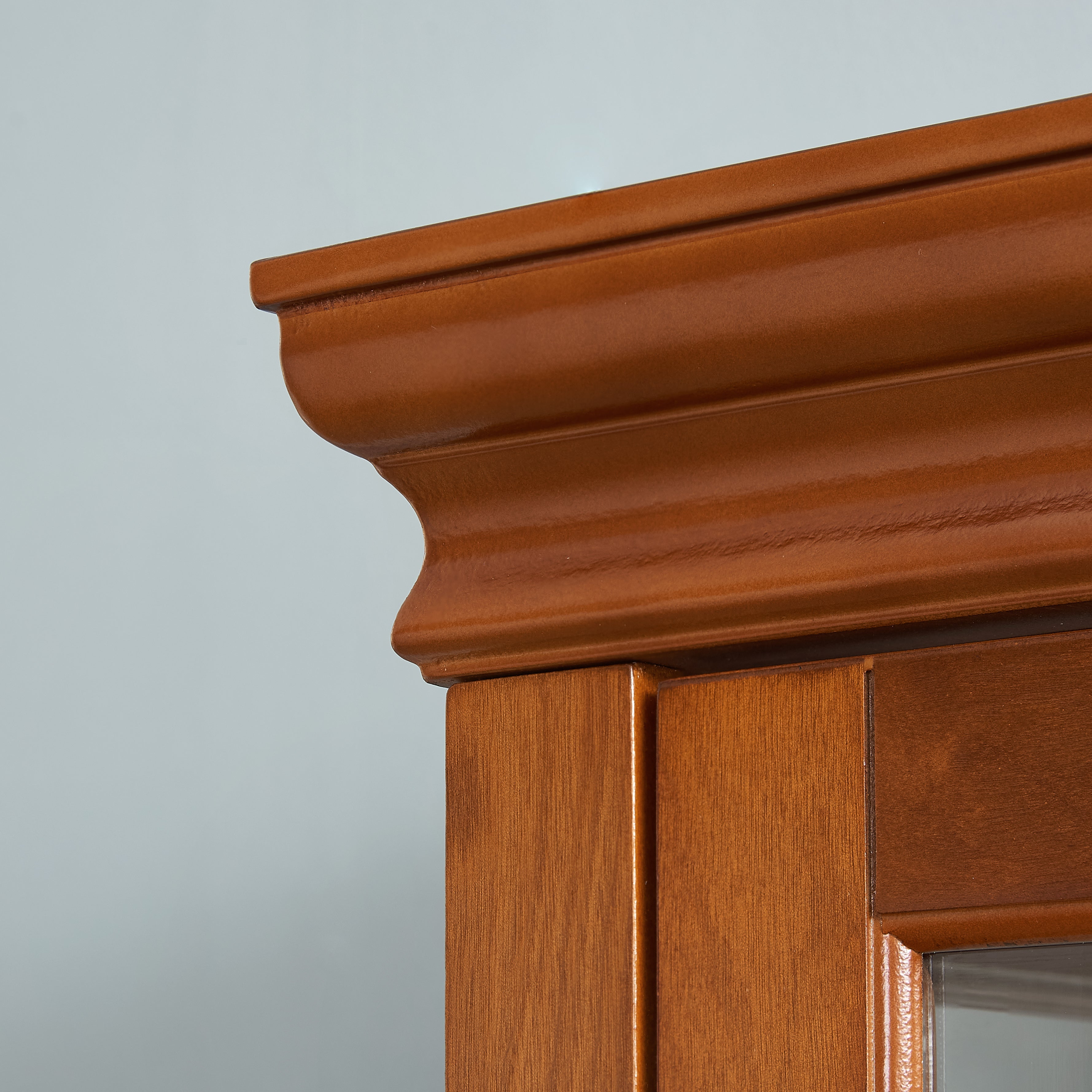 Lighted Curio Cabinet with Adjustable Shelves and Mirrored Back Panel